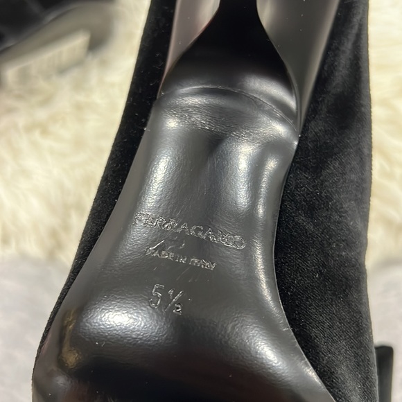 Salvatore Ferragamo Black Satin Emii 85 Mules - Picture 7 of 10